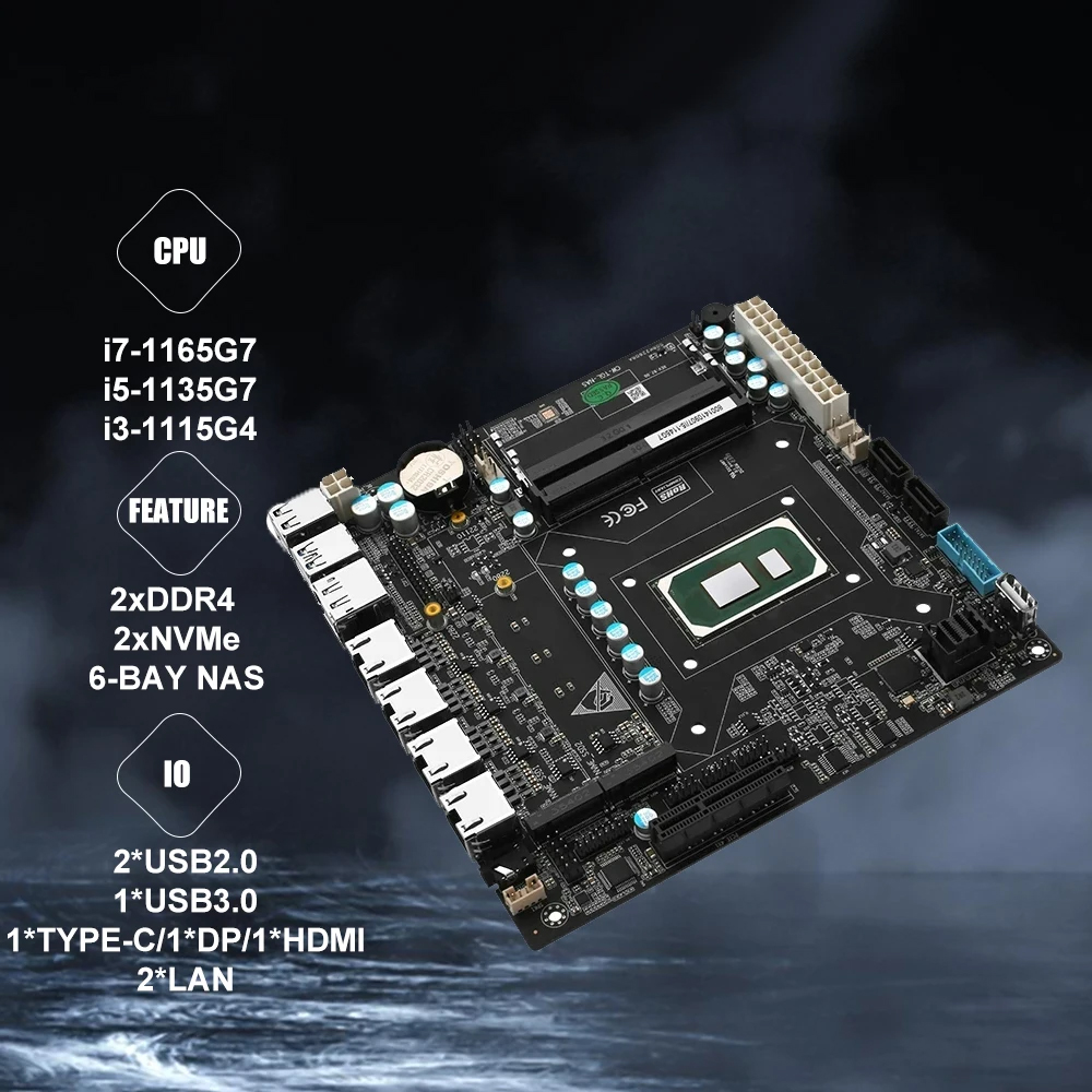 Nas Anakart ITX Seti Yerleşik  - Nas Motherboard 8 Sata Mini Itx incelemesi ve fiyatı